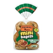 Thomas' Whole Wheat Mini Bagels, Made with Whole Grains, 10 count, 15 oz