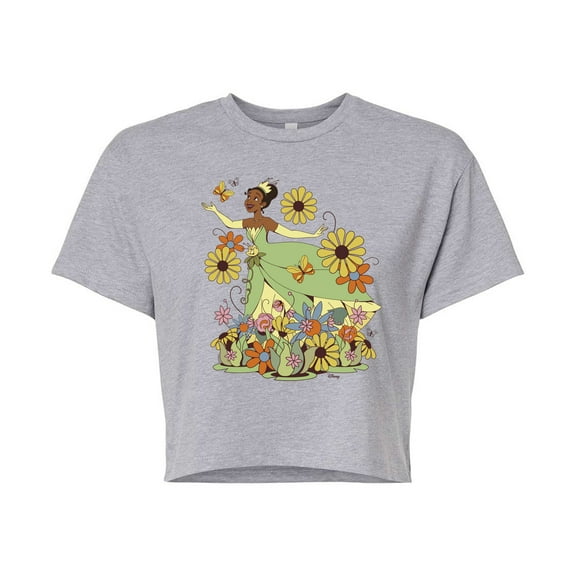 Disney Princess - Tiana Retro Florals - Junior's Cropped T-Shirt