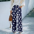 thumbnail image 4 of kaondbfi Fashion Casual Women's Wide Leg Pants High Elastic Waisted Pants Trousers with Pockets Summer Casual Pants for Women, 4 of 7