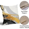 thumbnail image 4 of Black and White Pillow Covers 16x16 Inch Set of 2 Grey and Gold Outdoor Throw Pillow Covers Modern Abstract Art Pillowscase Cotton Linen Square Cushion Covers for Sofa Couch Bedroom Home Decoration, 4 of 6