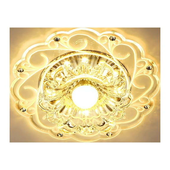 LED Crystal Chandelier Modern Crystal Ceiling Light Flush Mount Ceiling Chandeliers for Dining Room Hallway Bedroom Closet