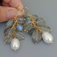 thumbnail image 5 of K-KED Natural Labradorite Cultured White Rice Pearl Dangle Hook Earrings, 5 of 7