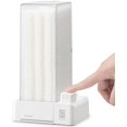 thumbnail image 1 of Ryelea Distributeur de Tampons de Coton, Porte-Coton Automatique à Pression pour Démaquillage, Utilisation et Prise Murales Optionnelles, Conception Fermée Anti-Poussière Hygiène (Transparent), 1 of 5