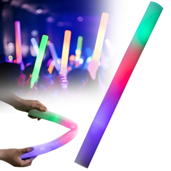 FXMLRLK LED Foam Stick, Foam Light Up Sticks Colorful Flashing, Glow in Dark Party Supplies, Glow Stick Bulk Party Pack for Wedding, Raves, Concert, Camping, Sporting Events, Pool(Colorful)