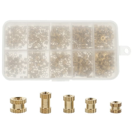 

500 Pcs Knurled Nut Copper Column Threaded Inserts Fastener Furniture Wood