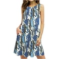 thumbnail image 1 of SMihono Robe d'Été pour Femmes Grande Taille Robes d'Été pour Femmes Plage Florale T-Shirt Robe Décontractée Poches Boho Robe Débardeur, 1 of 5