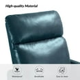 thumbnail image 4 of Leather 360 Swivel Recliner Glider Rocker Nursey Chair Single Sofa Armchair Manual Reclining Push Back Lounge Living Room Home Theater Turquoise, 4 of 9