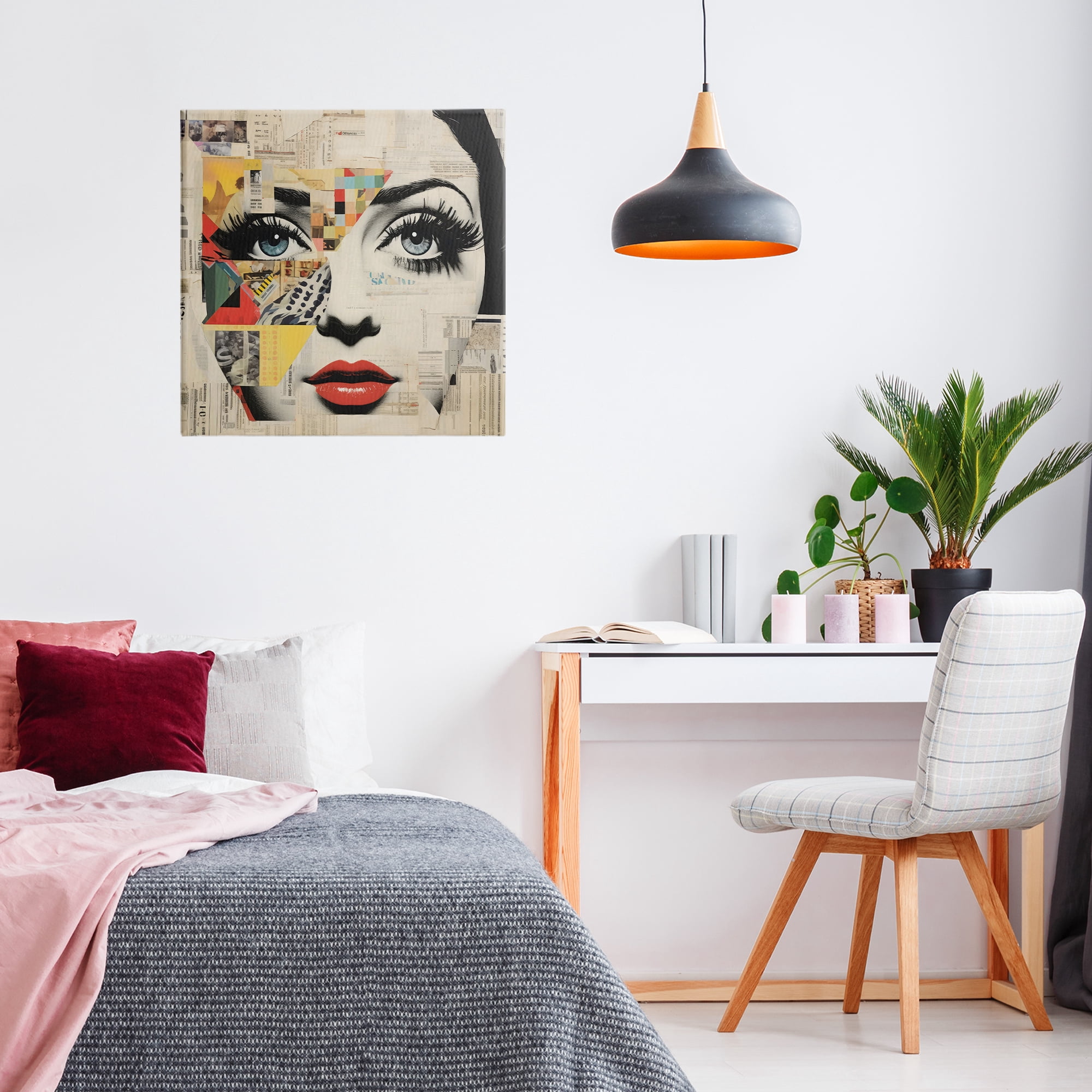 Stupell Industries Fashion Collage Pop Portrait Canvas Wall Art, design by Creative Studio