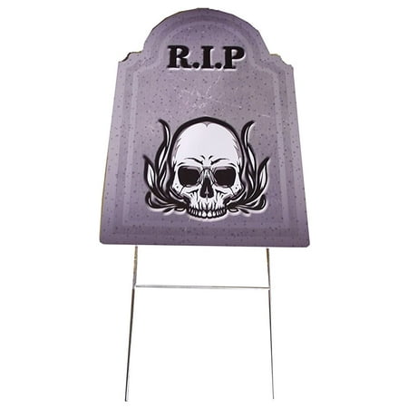 aahs engraving halloween large tombstone prop rip skull