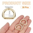 thumbnail image 2 of Uxcell 30 Pcs Anillos en D Metálicos 5/8" ID 3.8mm Grosor Apertura para Bolsas, Dorado Claro, 2 of 5
