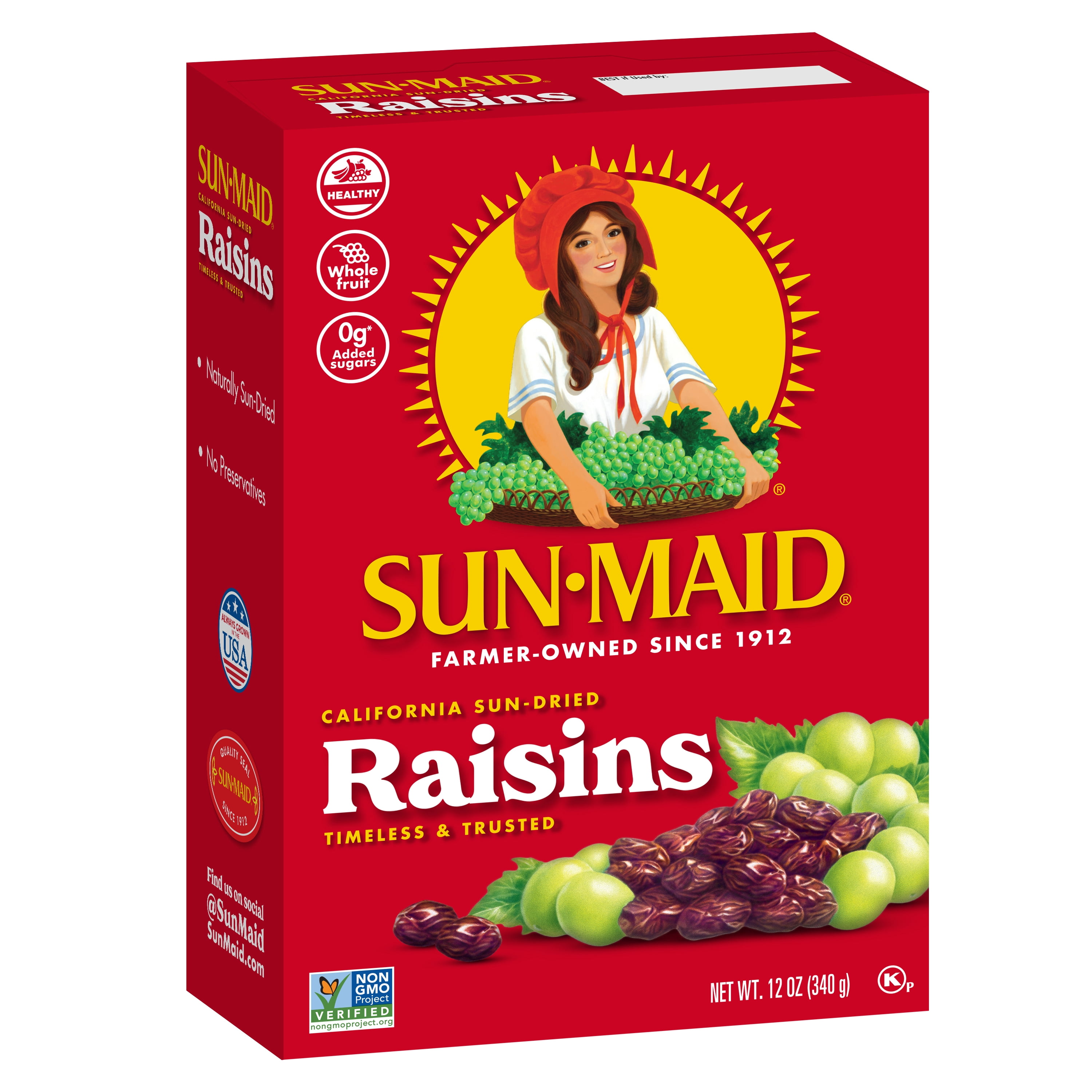 アンティークウッドボックス　Sun-Maid Raisins Sun-Maid California Sun-Dried Raisins 12oz Bag in a Box - Walmart.com