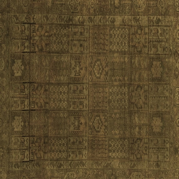 Ahgly Company Indoor Square Abstract Brown Modern Area Rugs, 6' Square