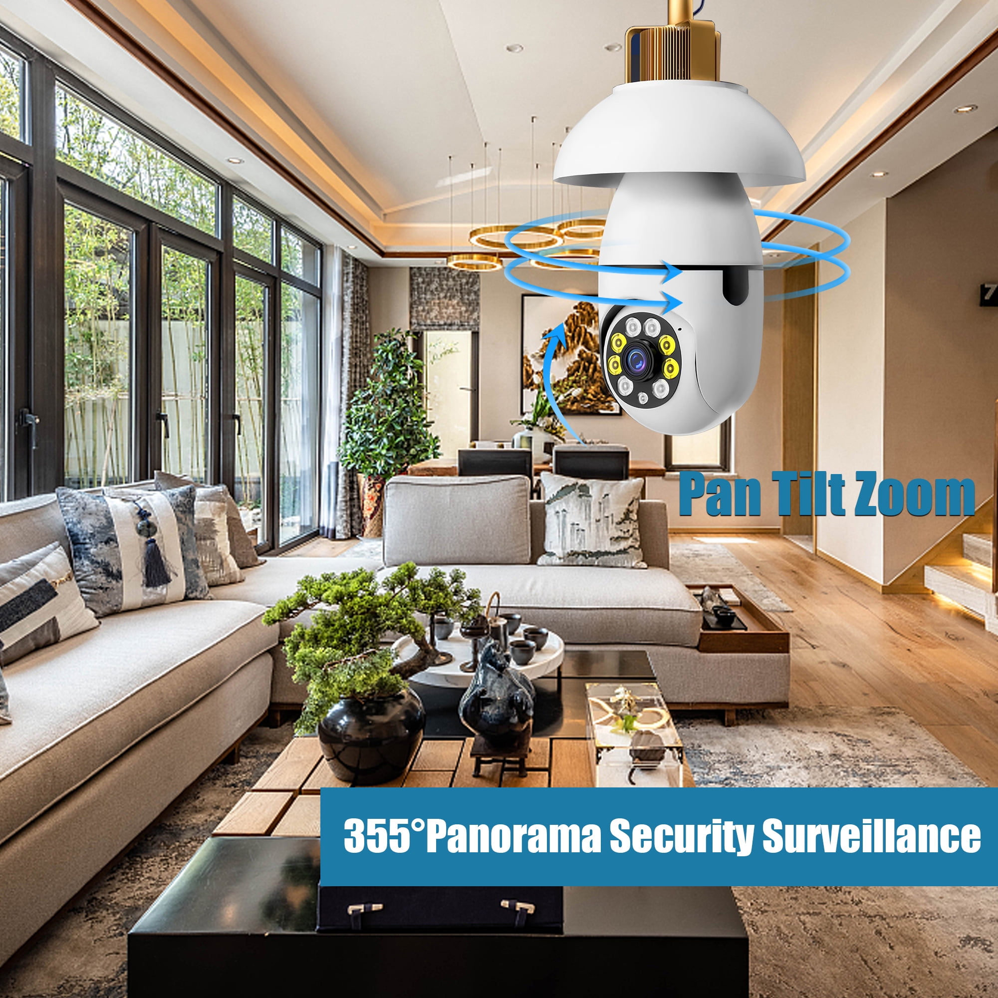BCOOSS Security Camera Wireless WIFI Light Bulb for Home Outdoor with Night Vision 1080 HD 2 Pack