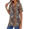 thumbnail image 5 of Fantaslook Womens Blouses Dressy Casual Tops Summer Short Sleeve V Neck Shirts Business Work Blouses, 5 of 10