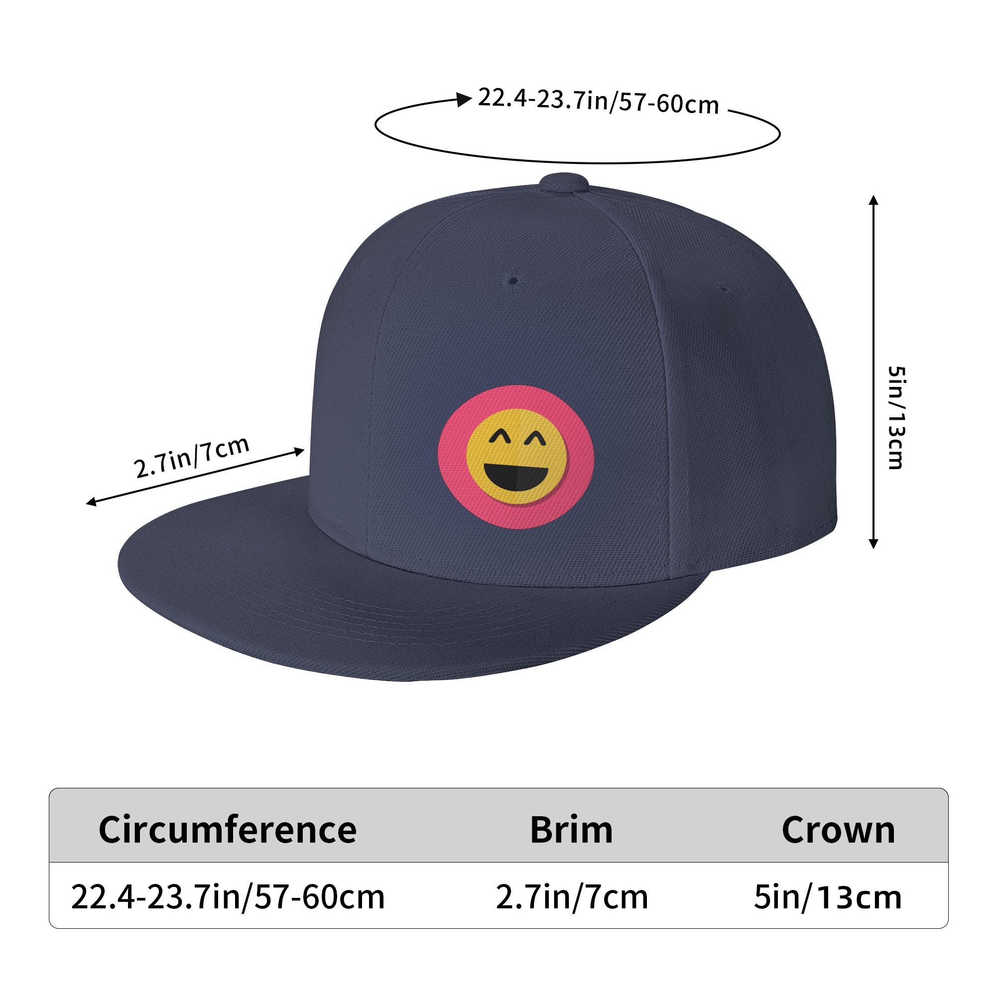 DouZhe Flat Brim Cap Snapback Hat, Happy Smile Face Prints