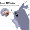thumbnail image 2 of iPhone X Case,iPhone Xs Case, Liquid Silicone Soft Gel Rubber Slim Cover with Microfiber Cloth Lining Cushion Shockproof Full Body Protective Case for iPhone X/iPhone Xs, Lavender Gray, 2 of 8
