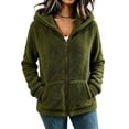 thumbnail image 3 of Tqcoqu Women's Sherpa Hooded Jacket, Full Zip Long Sleeve Fall Fleece Coat, Solid Color Winter Fuzzy Teddy Coats,Women's,Size S-XXL, 3 of 7