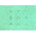 thumbnail image 1 of Ahgly Company Indoor Rectangle Oriental Turquoise Blue Traditional Area Rugs, 7' x 9', 1 of 4