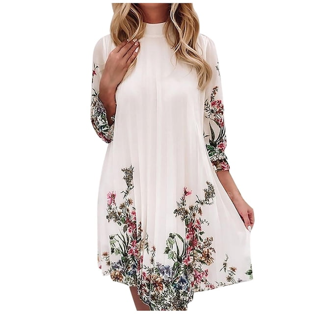 Vestido casual HUOGUO para mujer, sexy, pliegue, fiesta, cuello con volantes