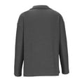 thumbnail image 5 of JGGSPWM Women's Cozy Long Sleeve Half-Zip Sweater Oversized V-Neck Collar Ribbed Knit Pullover Top for Relaxed Comfort Dark Gray L, 5 of 6