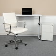 thumbnail image 2 of Flash Furniture Stiles Work From Home Kit - White Adjustable Computer Desk, LeatherSoft Office Chair and Side Handle Locking Mobile Filing Cabinet, 2 of 11