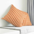 thumbnail image 3 of Orange Pillow Covers 16x16 Inch Decorative Throw Pillow Cover, Country French Rustic Buffalo Plaid Modern Art Sofa Pillowcases Accent Cushion Case Home Decor Bedroom Living Room, 3 of 6