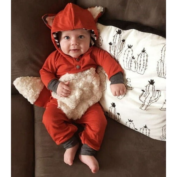 Nouveau-né Bébé Garçon Fille Enfants Fox Combinaison Garçon Barboteuse Combinaison Vêtements Tenue Costume