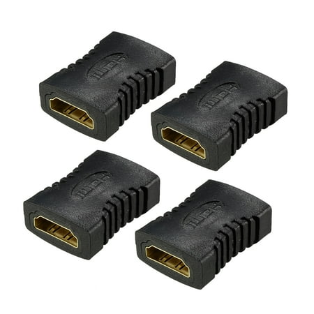 4 Inch Female Coupler - HDMI Female to Female Adapter Extension Coupler Connector for HDTV Projector Black 4 cs
