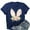 Dark Blue 2, variant on Graphic Tees Women, Easter Tops, Cotton Shirts for Women, Bunny Floral Easter Print Round Neck Short Sleeve Top, Easter Shirt, Pink 2 3XL