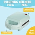 thumbnail image 5 of Mini Sandwich Maker  Makes Sandwiches Paninis Grilled Cheese Desserts Quick Results Easy Cleanup 600w Aqua, 5 of 7