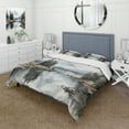 thumbnail image 1 of Designart "Minimalism Forest Silent Reflection in Green and Blue" Landscapes Bedding Covert Set - Minimalism Green Abstract Bed Set With 2 Shams, 1 of 6