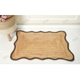 thumbnail image 2 of Hand Braided Beige Color Natural Jute Rug Scalloped Area Rug Rectangle Rug, 2 of 5