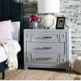 thumbnail image 2 of SAFAVIEH Raina Classic Solid 3 Drawer Chest, Grey/Gold, 2 of 9