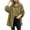 Yellow, variant on Women's Waffle Knit Hooded Shacket Button Down Long Sleeve Drawstring Jacket with Pocket Casual Loose Outerwear,Yellow,S