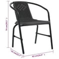 thumbnail image 4 of vidaXL Garden Chairs 4 pcs Plastic Rattan and Steel 110 kg, 4 of 5