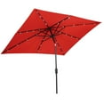thumbnail image 3 of Sun-Ray 9'x7' Rectangular Solar Lighted Umbrella - Ruby Red, 3 of 3
