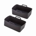 thumbnail image 4 of 2pcs Set of Food-grade Silicone Air Fryer Liner Tray, Rectangular Oven Mat Baking Pan, Suitable for Pans, Easy to Clean and Reusable, 4 of 5