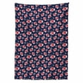 thumbnail image 2 of Watercolor Flowers Tablecloth, Vibrant Blossoms Harvest Season Tropical Accents Shabby Art, Rectangle Satin Table Cover for Dining Room and Kitchen, 60" X 84", Indigo Coral Pale Pink, by Ambesonne, 2 of 2