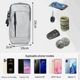 thumbnail image 2 of PU sports running mobile phone arm bag men's one-shoulder diagonal wrist bag fitness equipment - silver, 2 of 5