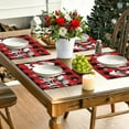 thumbnail image 6 of Todaioua Linen Buffalo Check Plaid Christmas Placemats Set of 4, 12x18 Inch Farmhouse Winter Christmas Xmas Holiday Home Kitchen Table Decorations, 6 of 9