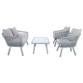 thumbnail image 3 of SAFAVIEH Belmi Outdoor Patio 4 Piece Conversation Set, Grey, 3 of 9