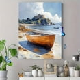 thumbnail image 4 of Wooden Rowboat and Castle Canvas Print/Wall Art Perfect for Beach House Decor Coastal Living Room Nautical Themed Seaside Cottage Summer Home Decoration, 4 of 8