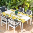 thumbnail image 2 of Yellow Lemons Table Cloths for 3 Foot Rectangle Tables, Summer Fruits Leaves Pastoral Botanical Patio Waterproof Elastic Fitted Tablecloths, Washable Rectangular Table Cover for Camping, 2 of 8