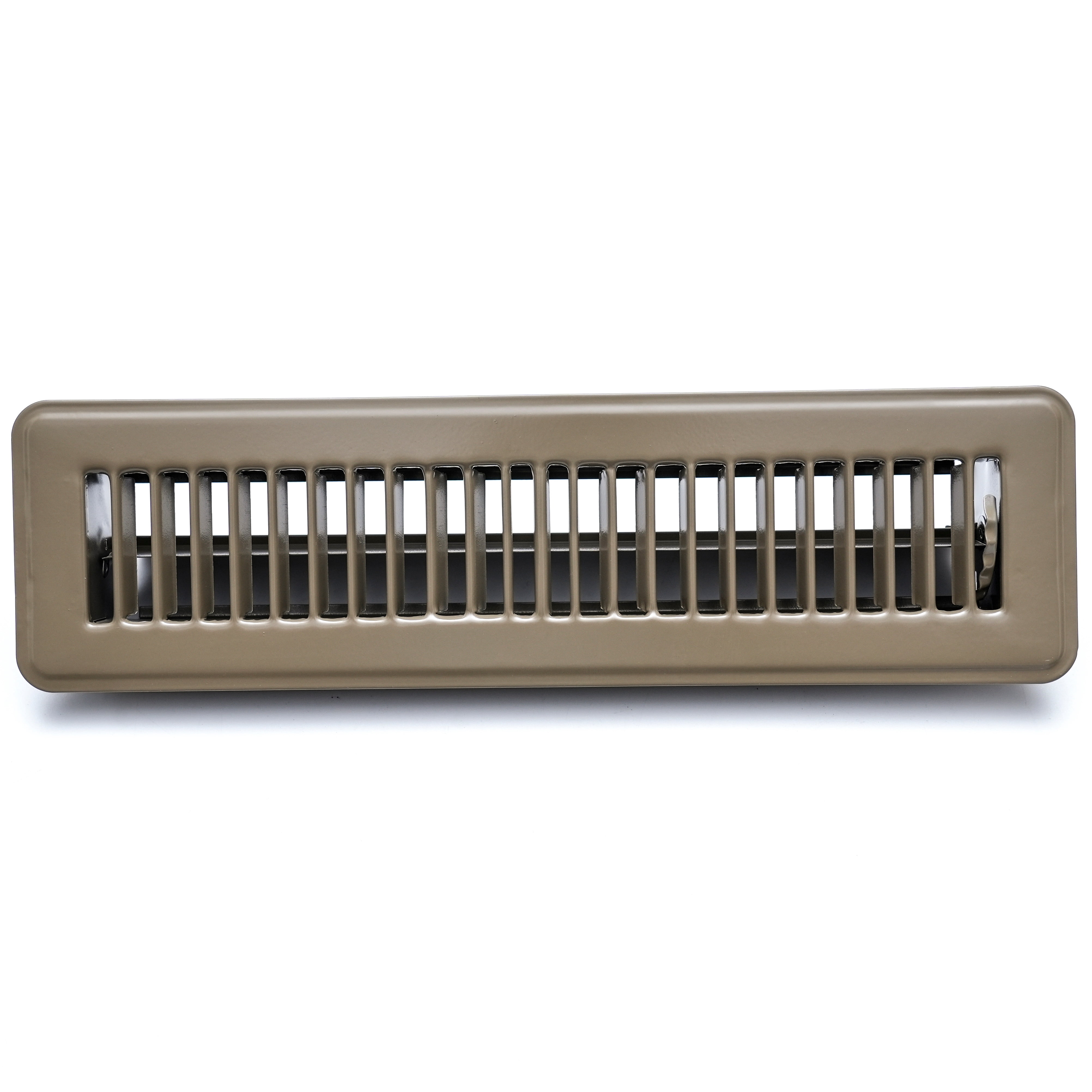 [2 Pack] Fits 2x12 Duct Opening Floor Register with Louvered Design by Handua | Heavy Duty Walkable Design with Damper | Floor Vent Grille | Easy to Adjust Air Supply Lever | Brown