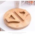 thumbnail image 4 of Bandeja con clip para brazo de sofá, mesa auxiliar para controles remotos/bebidas/Gamepads, soporte para sofá, disco de madera de alta gama, acogedor reposabrazos para sofá (bambú), 4 of 5