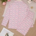 thumbnail image 5 of SJLDQY Valentines Women's Pajamas Set 2 Peice Pjs Set for Women Valentine's Day Bowknot Graphic Long Sleeve Pajama Tops Pants Soft Comfy Homewear Sleepwear Outfits, 5 of 5