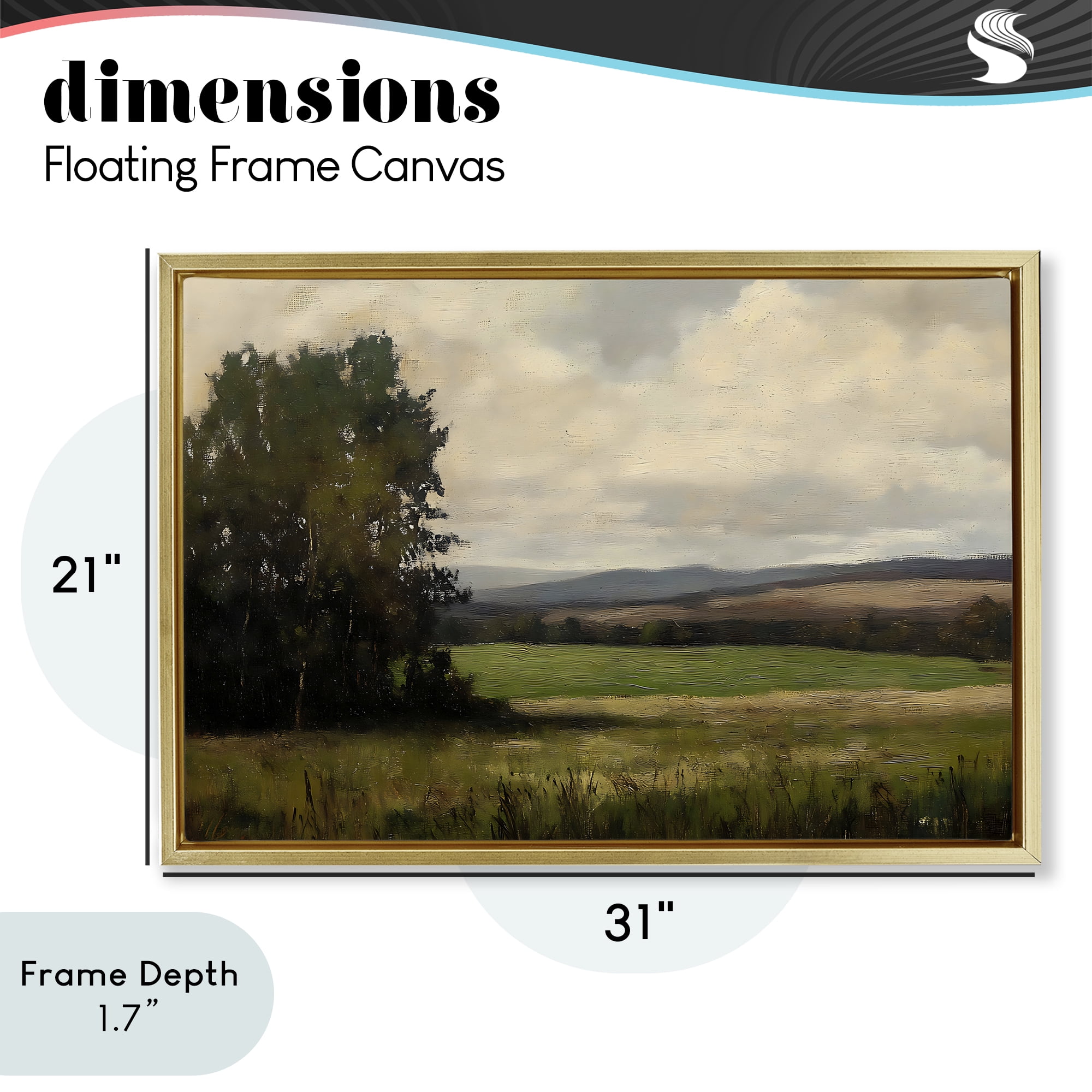 Stupell Industries Hills In The Distance Gold Framed Floater Canvas Wall Art, design by Creative Studio