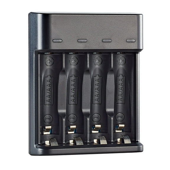 USB Battery Charger for 1.5V AA Lithiums Batteries with 2 Color Charge Status Lights