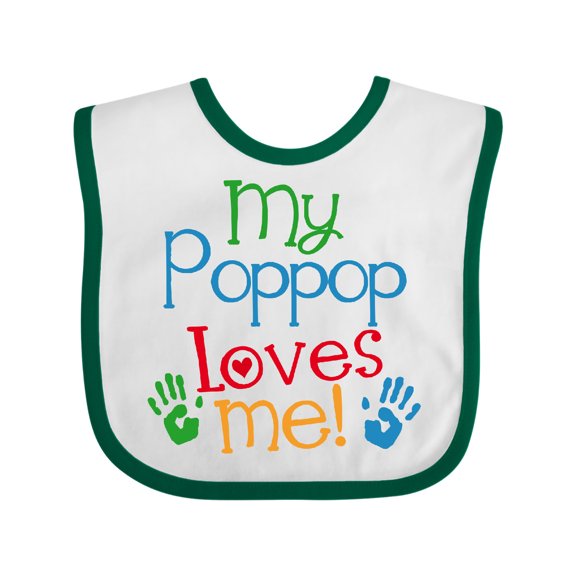 Inktastic My Poppop Loves Me Grandchild Boys or Girls Baby Bib