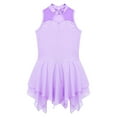 thumbnail image 3 of Alvivi Kids Girls Shiny Rhinestones Figure Ice Roller Skating Dress Sleeveless Ballet Dance Leotard Lavender 14, 3 of 7